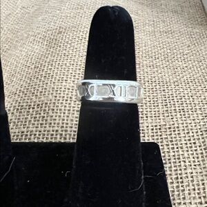 Tiffany & Co Elegant Silver Roman Numeral Ring size 6